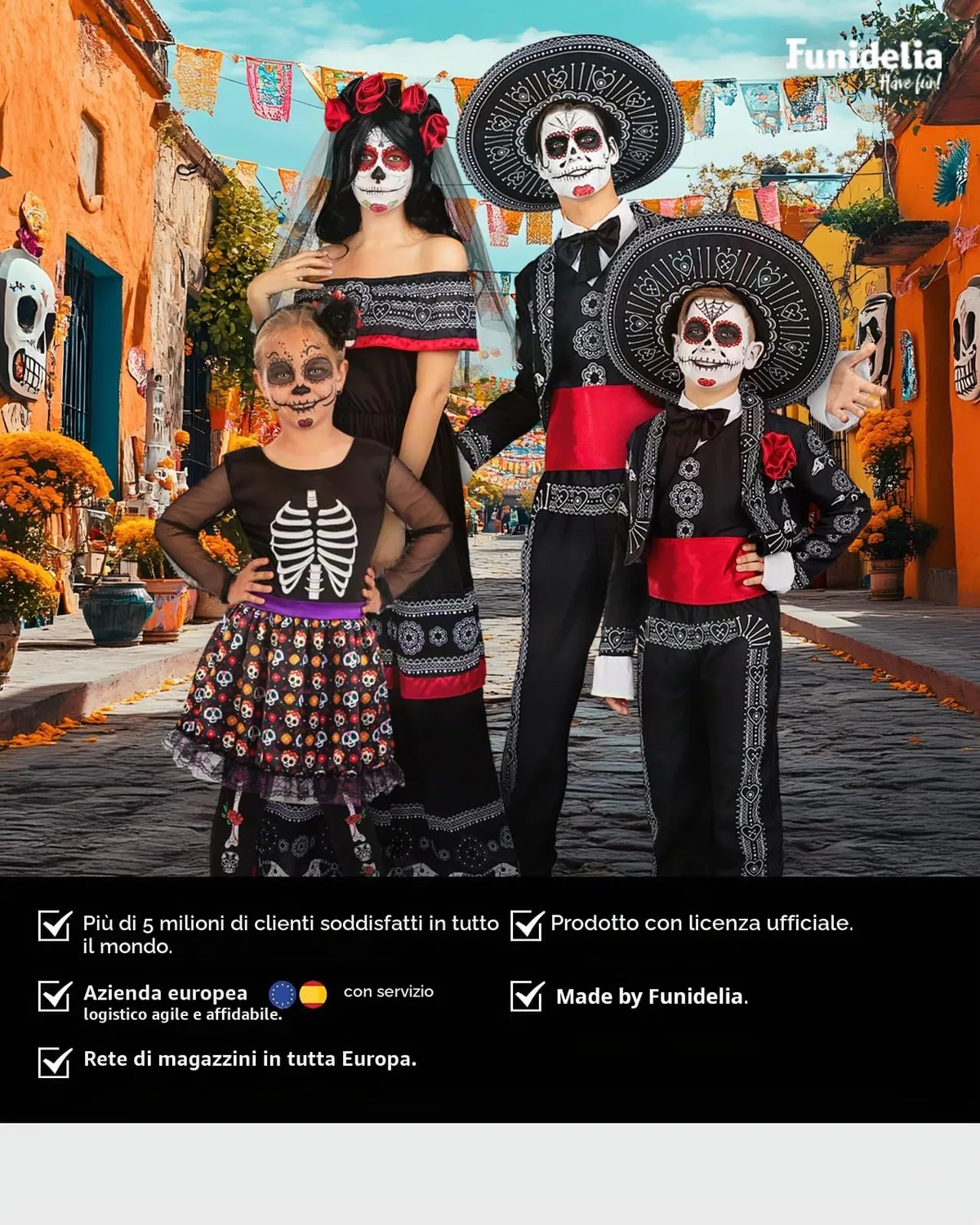 Funidelia Mariachi costume bambino con sombrero 3-4 anni
