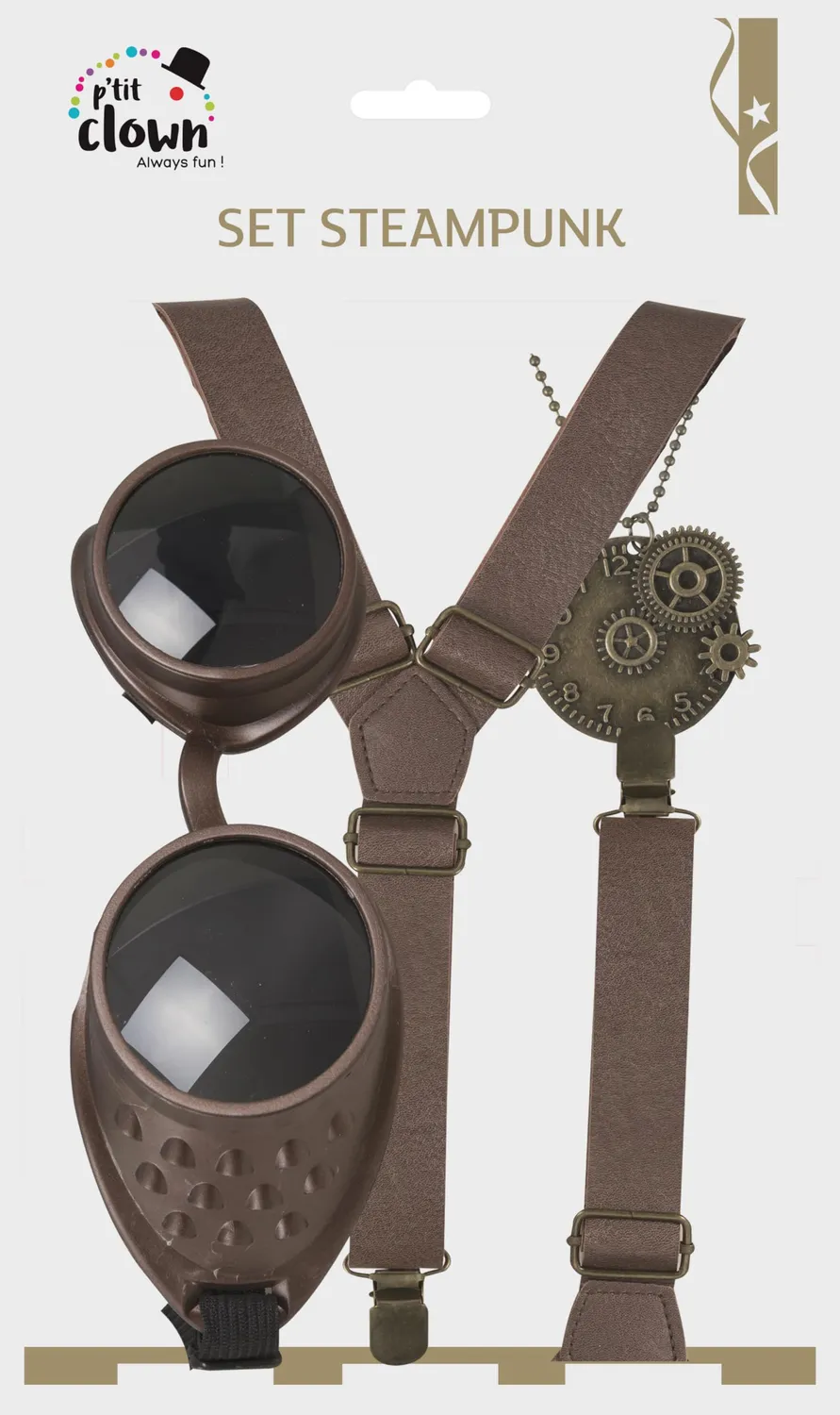 P'tit Clown re50493 Set Steampunk 3 Pezzi Accessori