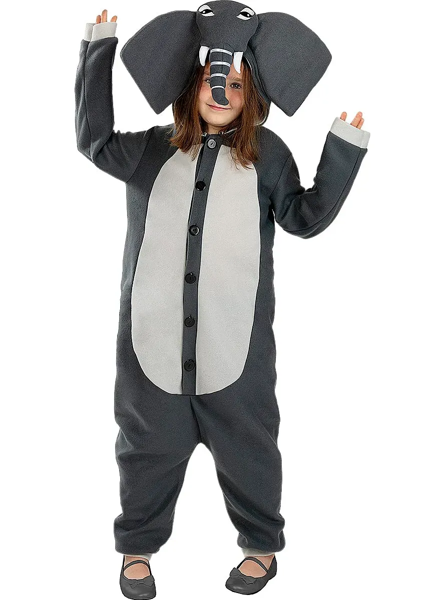 Funidelia Elefante onesie costume bambino 7-9 anni grigio
