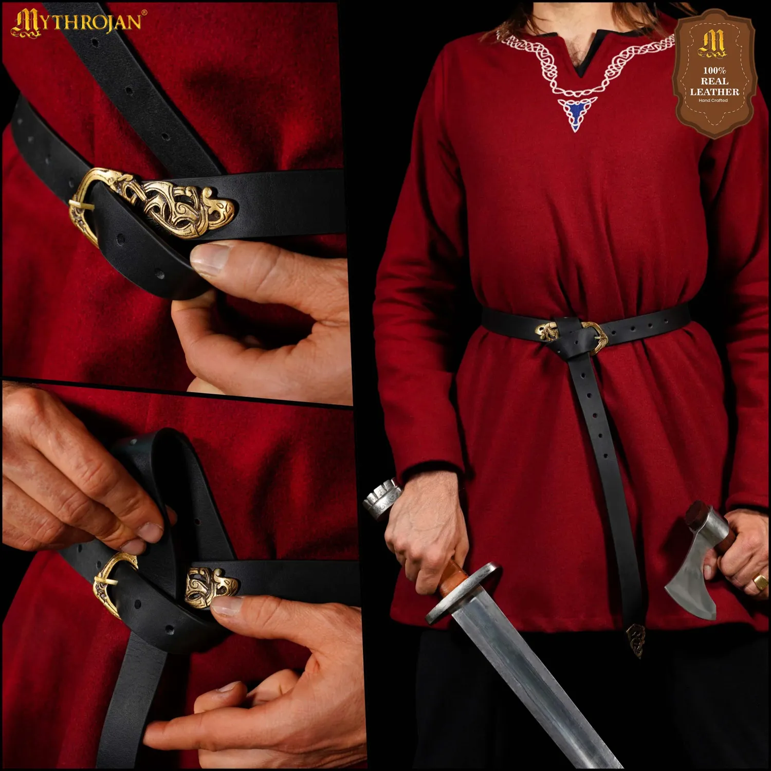 La Bottega di Merlino Cintura pelle fibbia ottone 152 cm 3,5 mm