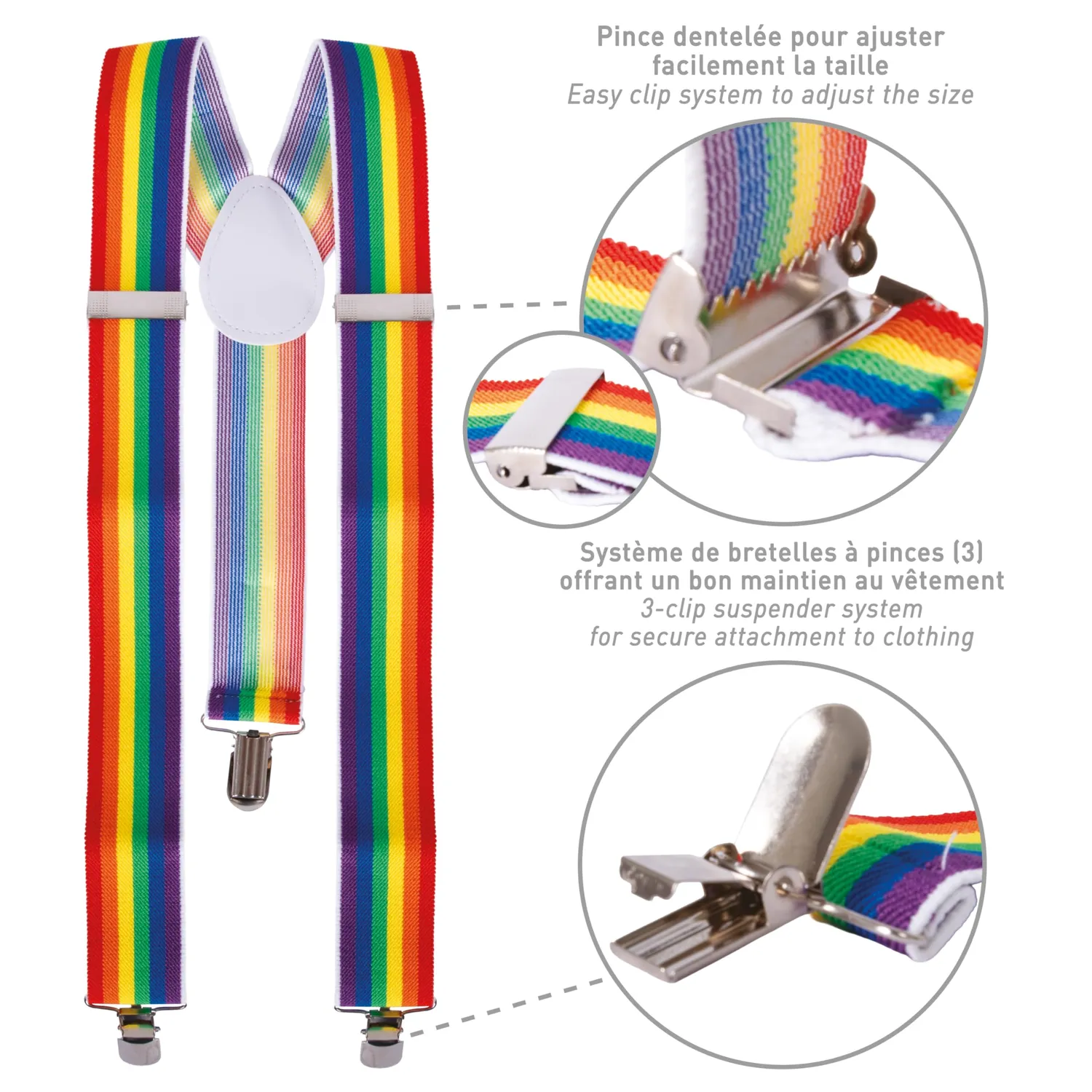 P'tit Clown 56005 bretelle multicolore 3,5 cm