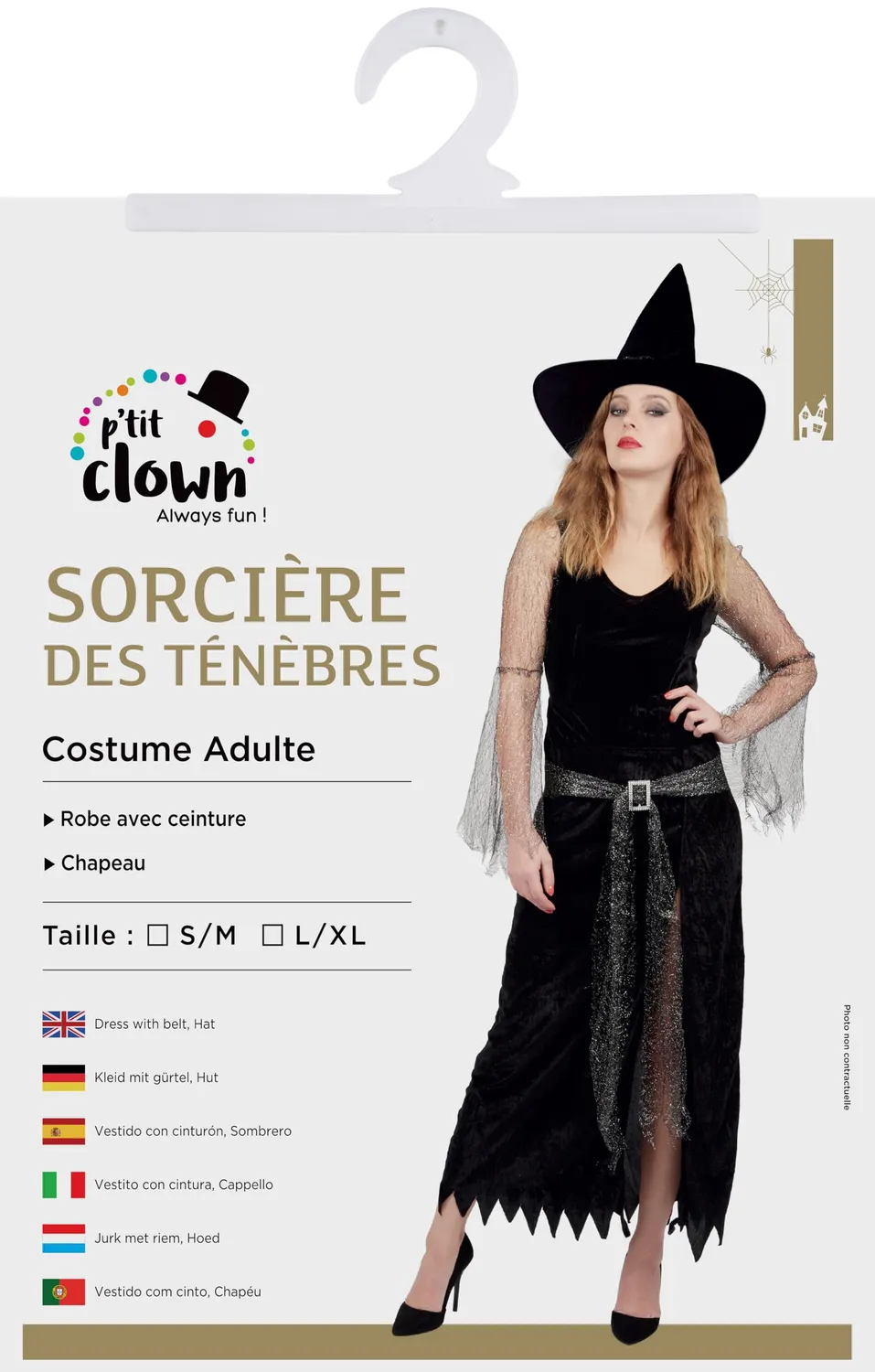 P'tit Clown Strega costume strega tenebre donna