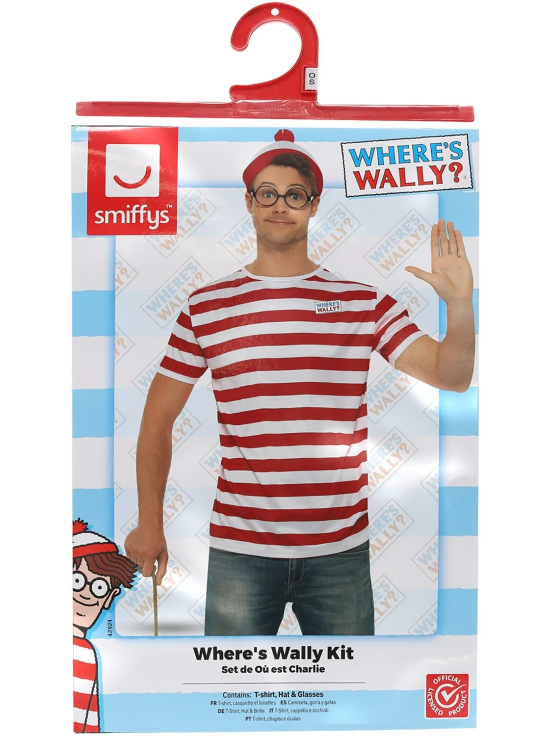 Smiffys Where's Wally Kit Costume Uomo M a Righe