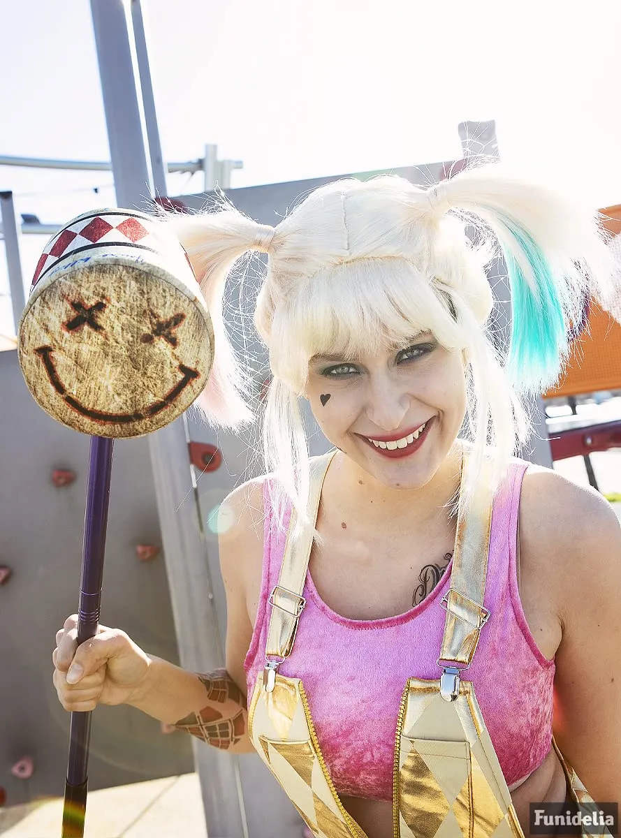Funidelia Harley Quinn Birds of Prey parrucca donna bicolore