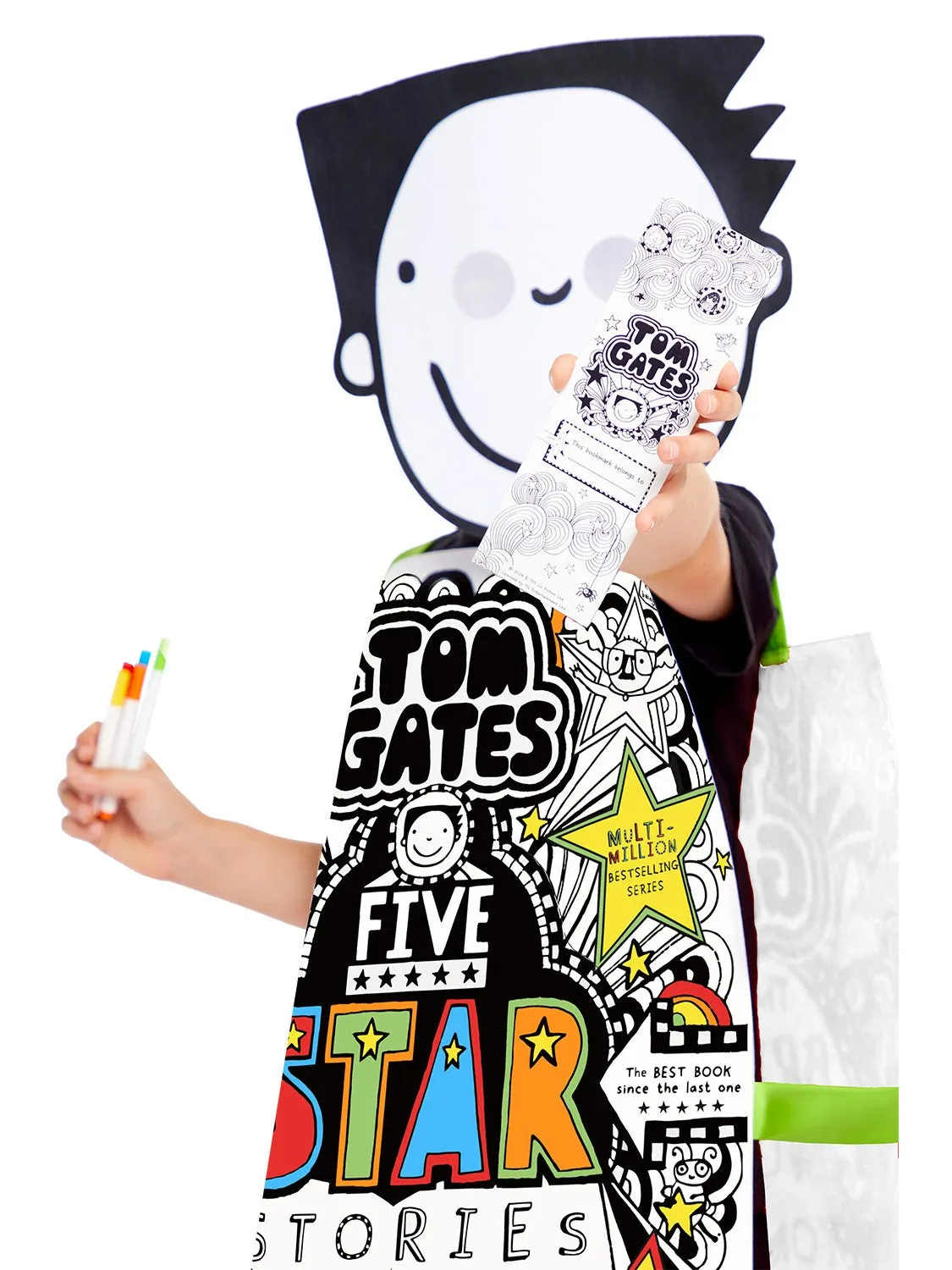 Smiffys Tom Gates costume bambini tabard da colorare