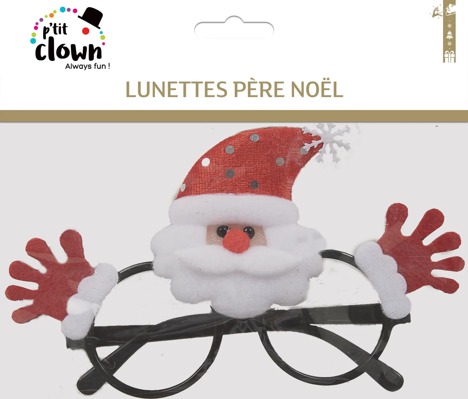 P'tit Clown re19630 Occhiali Babbo Natale Adulto Festa