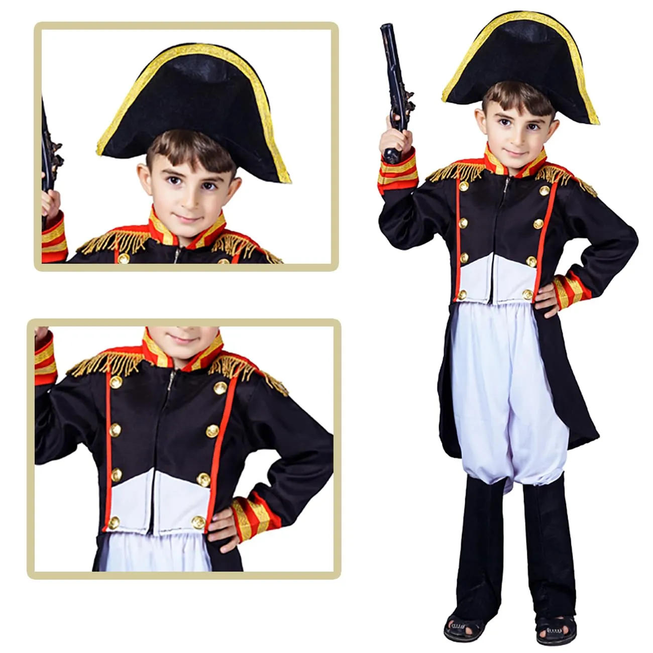 SEA HARE Napoleone costume bambino 4-6 anni storico