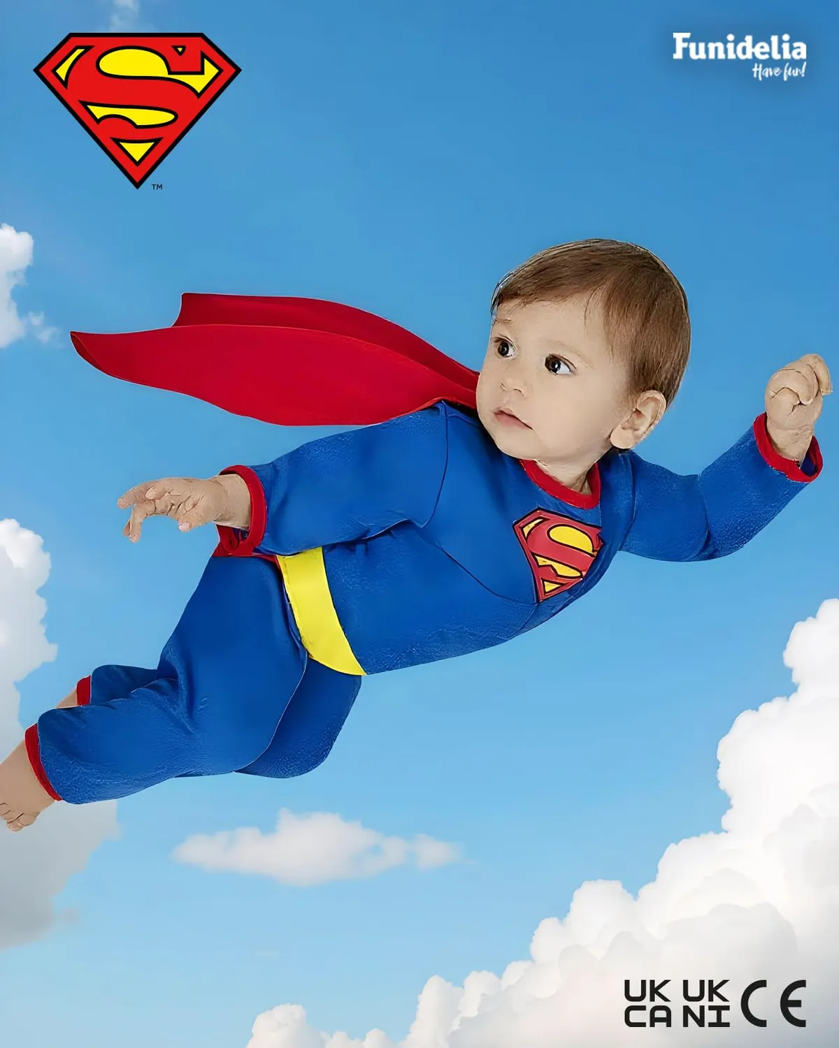 Funidelia Superman costume neonato 12-24 mesi mantello