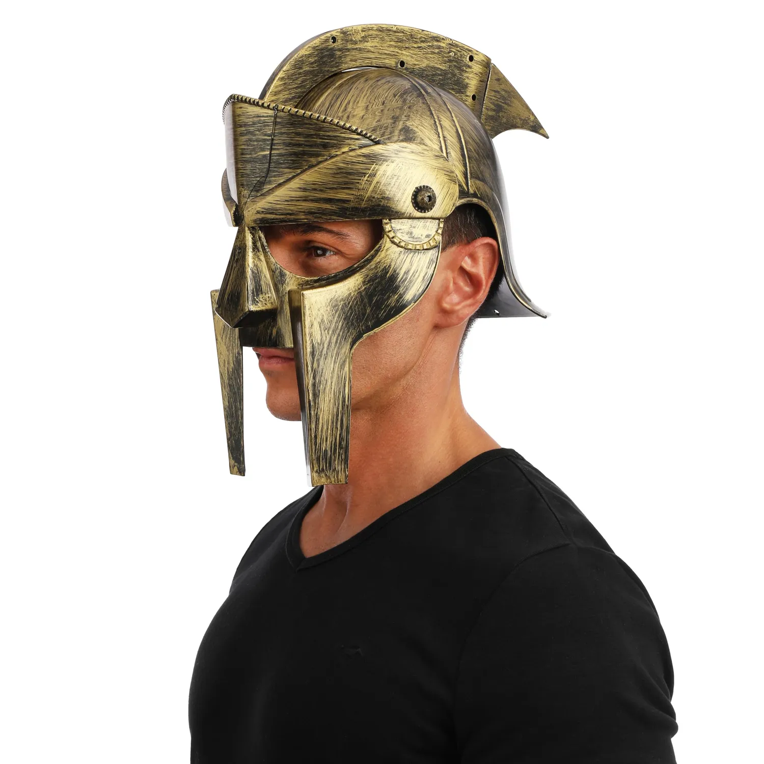 P'tit Clown re21082 casco da gladiatore adulto argento e nero