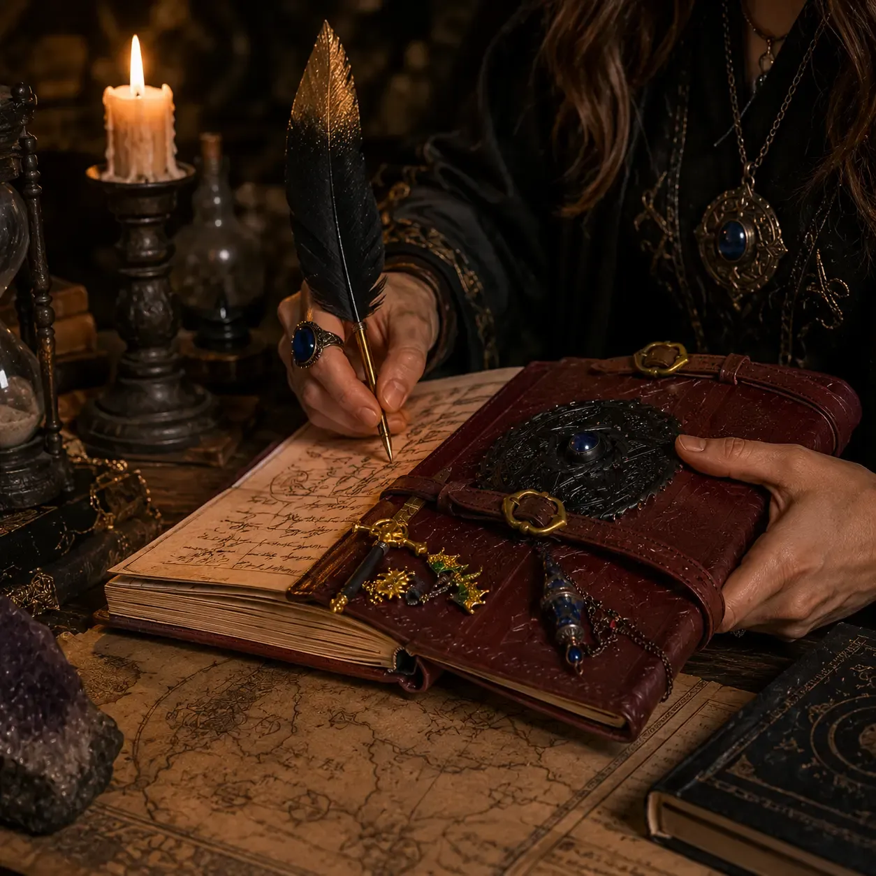 La Bottega di Merlino Grimorio Fantasy con Accessori