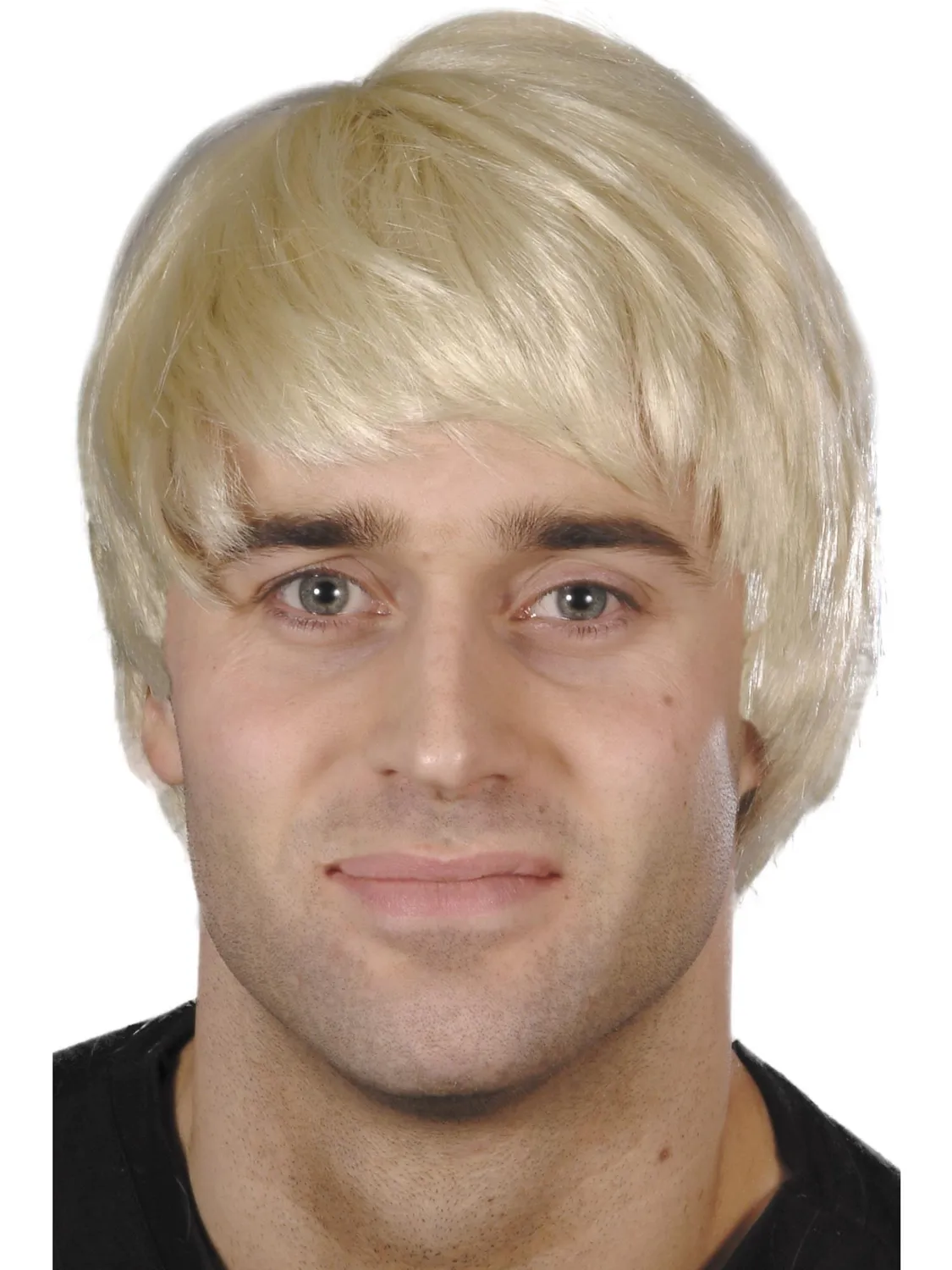 Smiffys Guy Parrucca Uomo Corta Nera Capelli Veri Effetto
