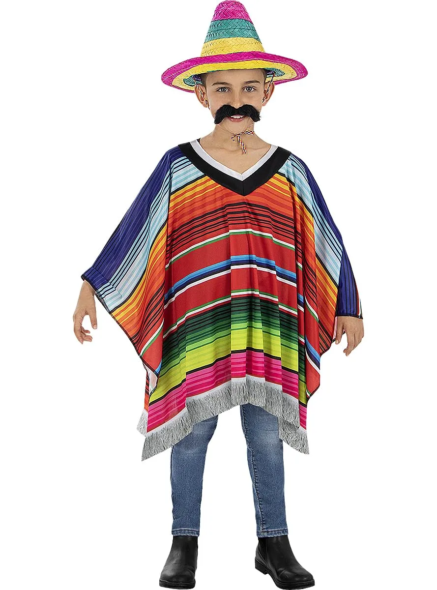 Funidelia Messicano poncho bambino marrone