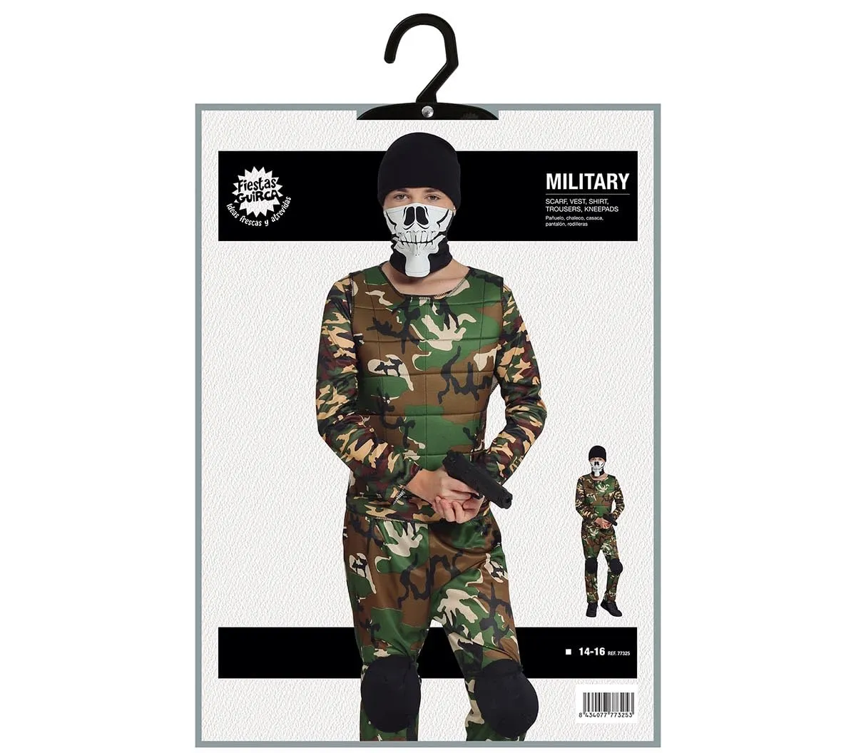Fiestas Guirca Militare costume 14-16 anni mimetico