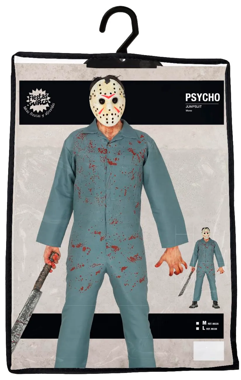 Guirca Psicopatico costume horror XL 54-56 tuta e maschera