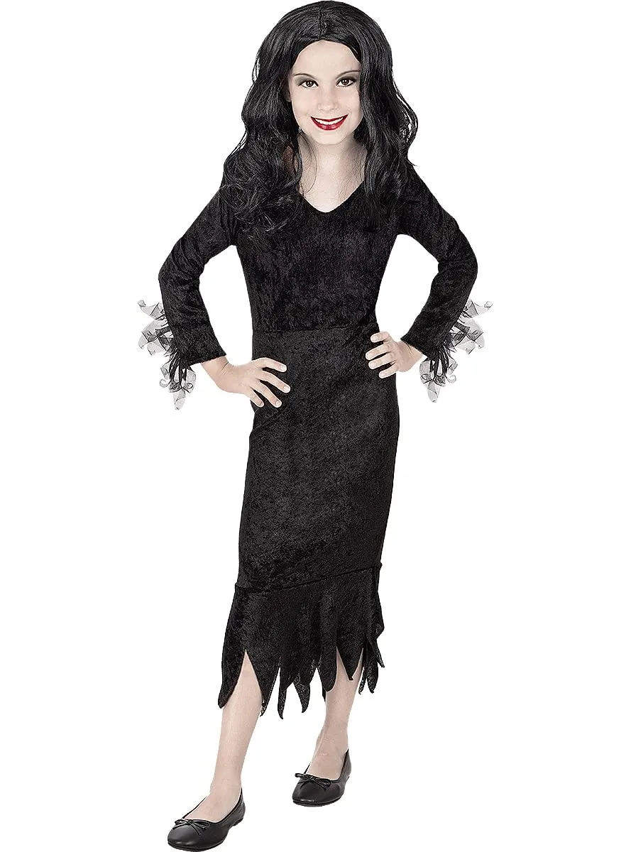 Funidelia Addams Parrucca Morticia parrucca bambina nero