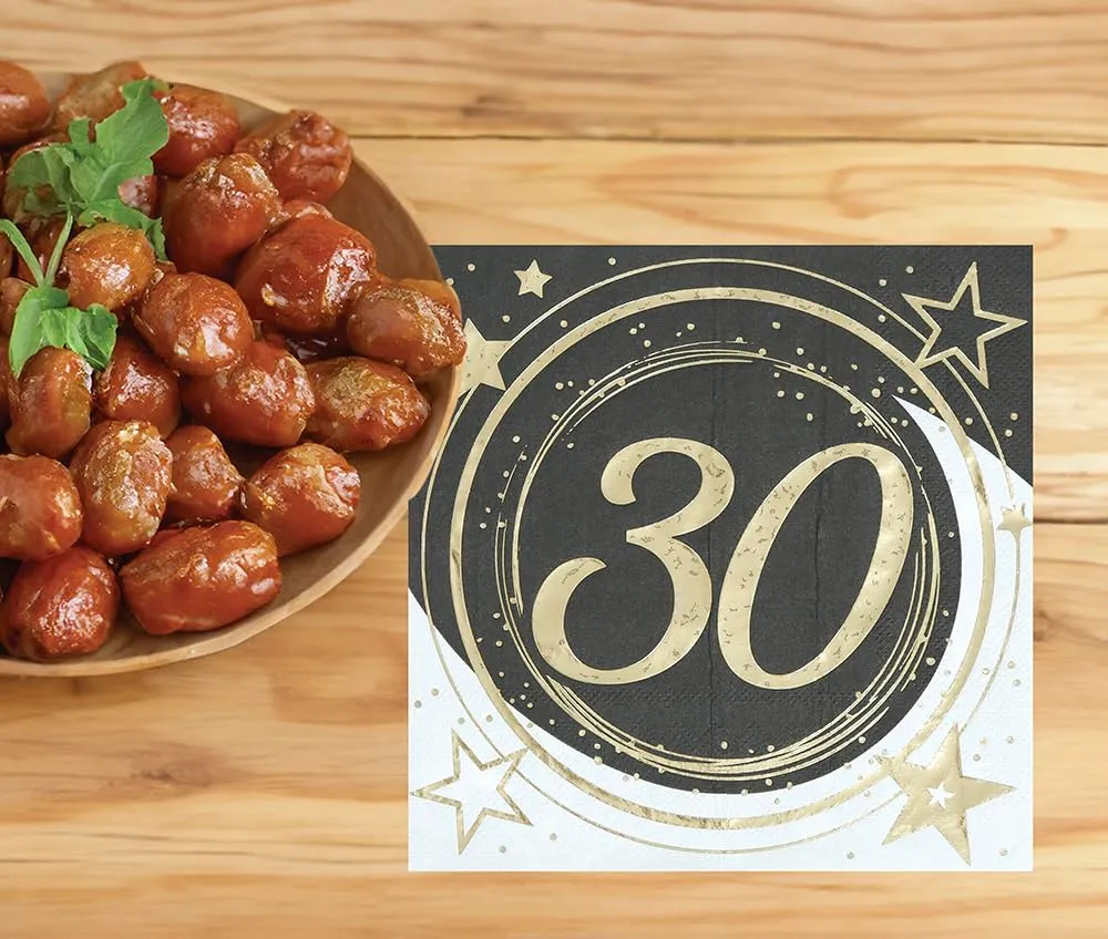 Fiestas Guirca 60 Anni tovaglioli oro nero 12 pezzi