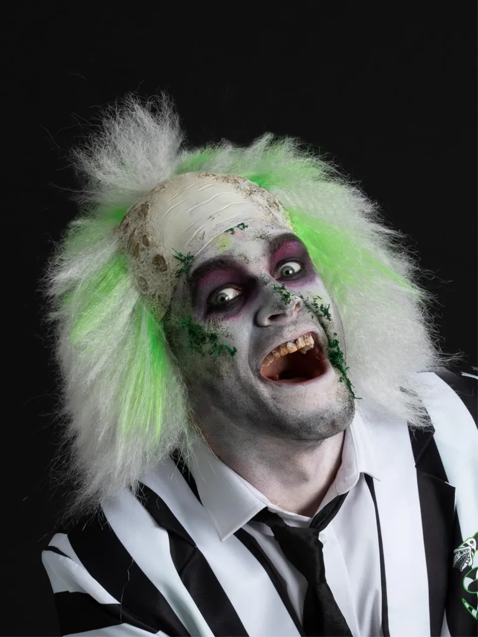 Smiffys Beetlejuice parrucca uomo verde-bianca ufficiale