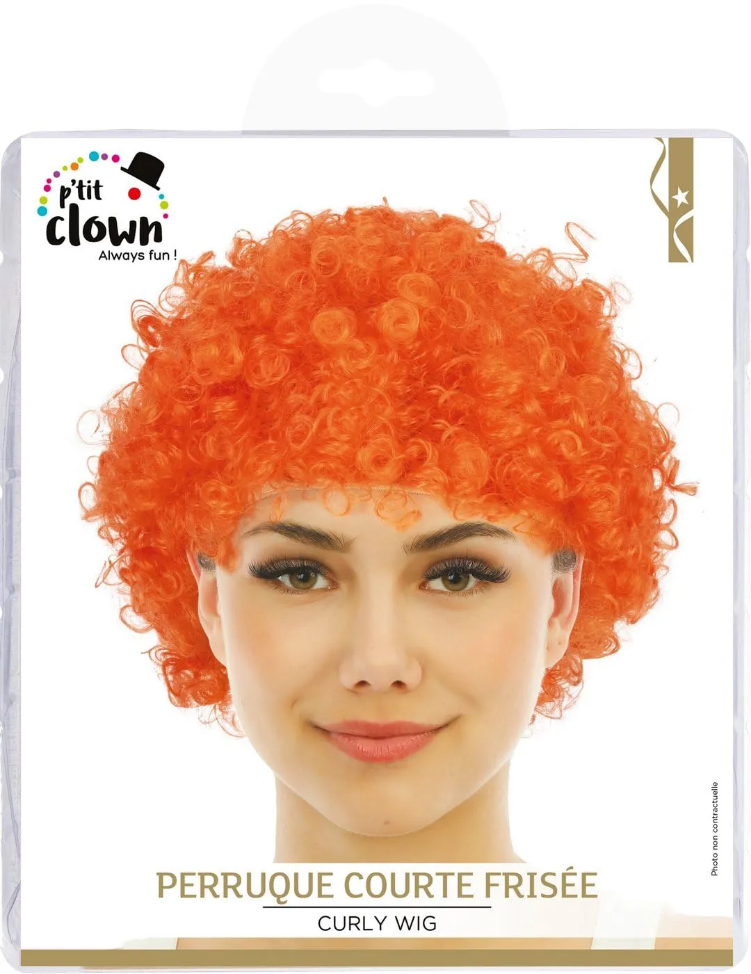 P'tit Clown 68100 Pop parrucca arancione adulto