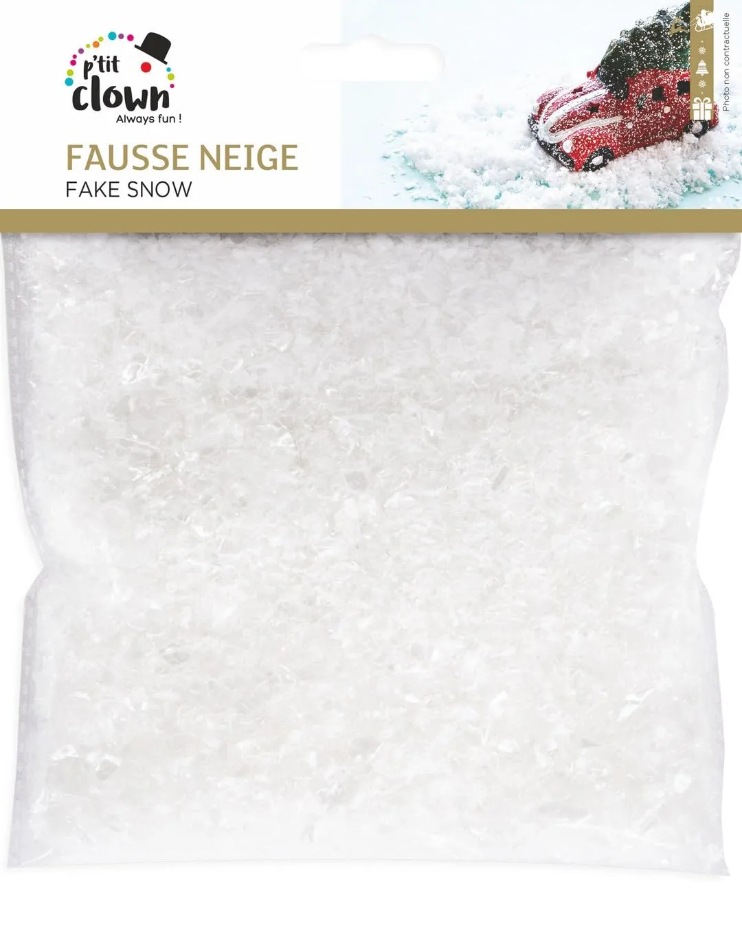 P'tit Clown re22781 neve finta Natale sacchetto 74 g bianca