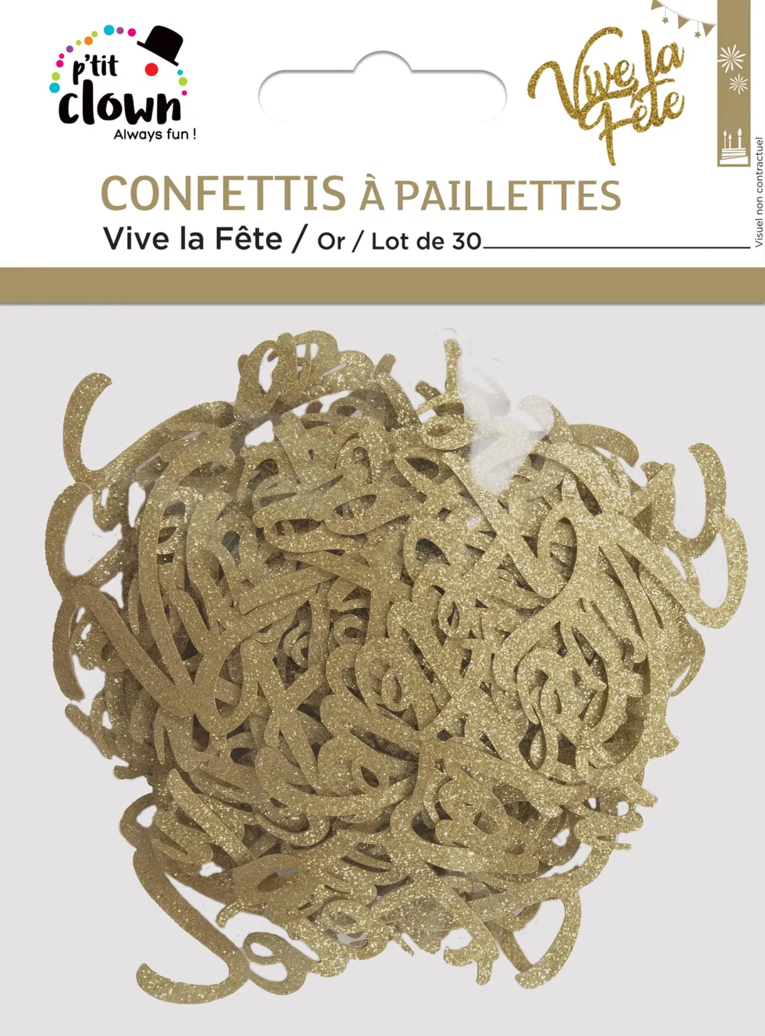 P'tit Clown re21055 coriandoli glitter oro 30 pezzi