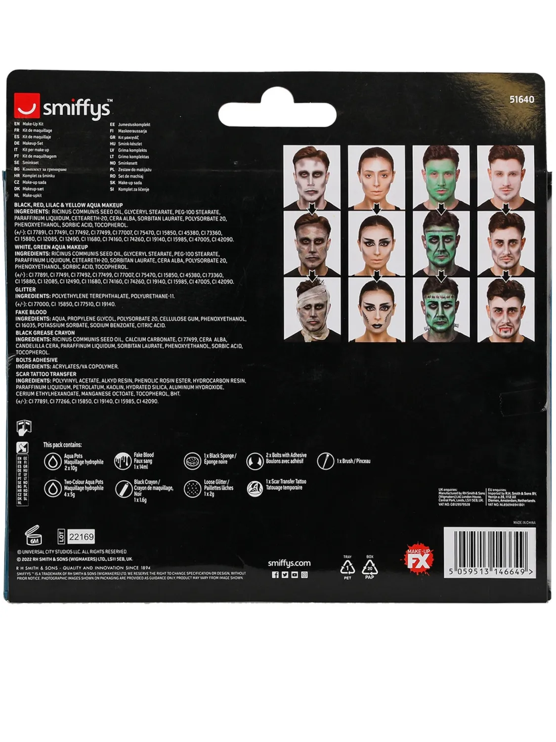 Smiffys Universal Monsters kit trucco horror Dracula