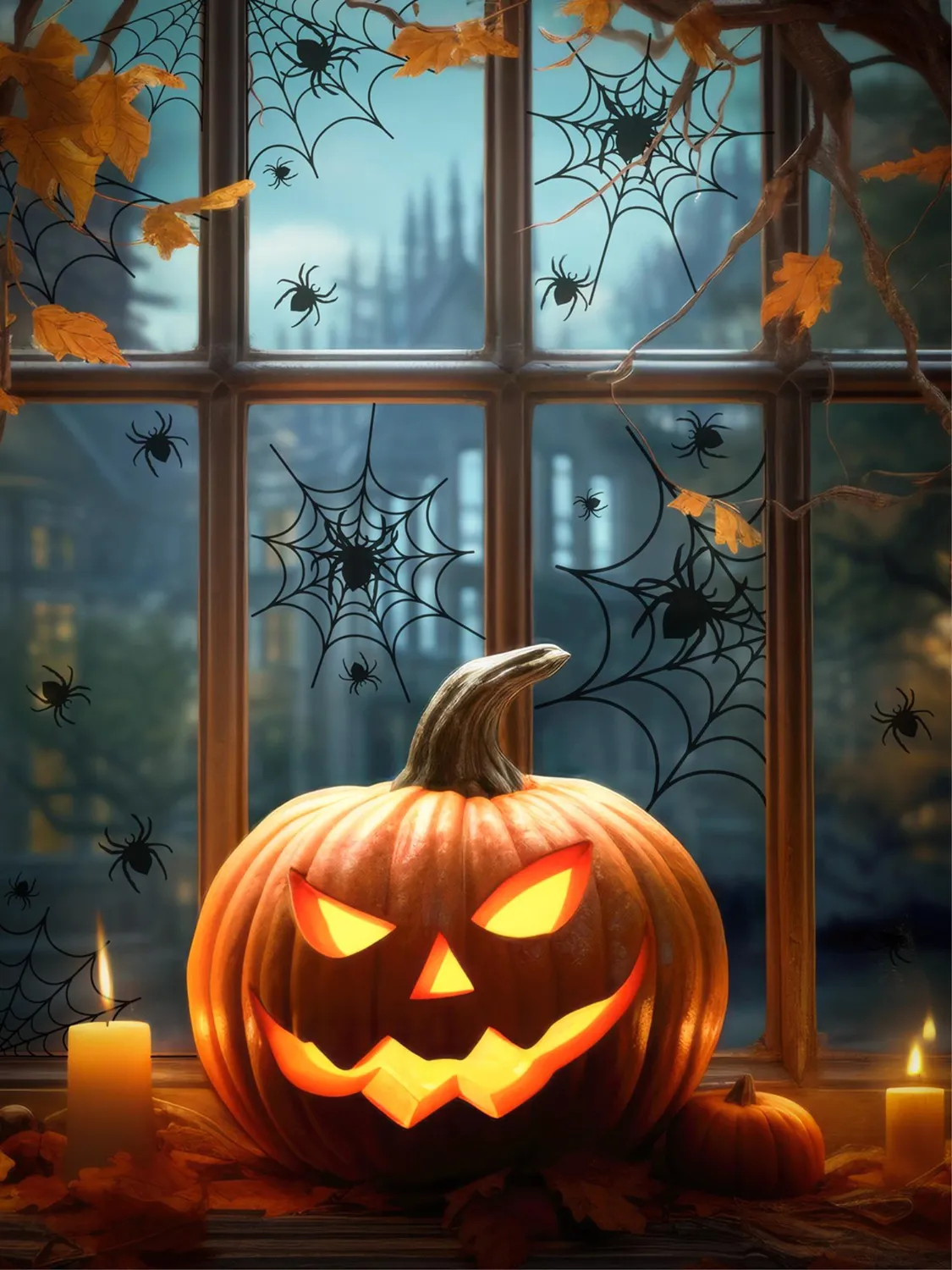 Smiffys Spider adesivi finestra Halloween nero 15 pezzi