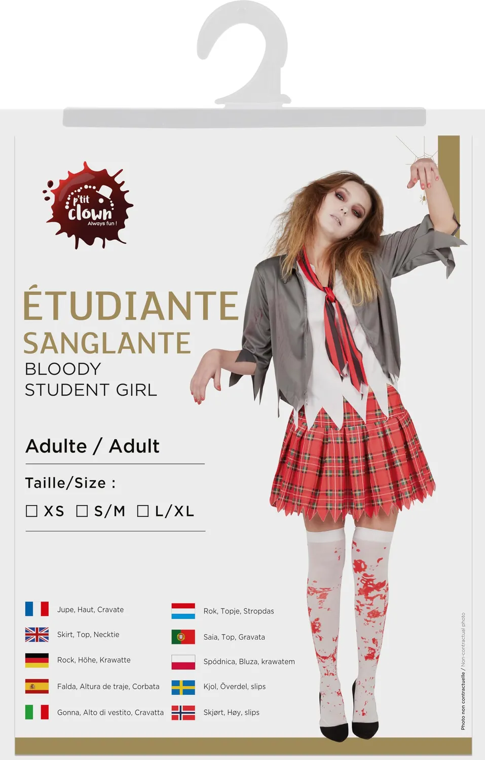 P'tit Clown Studentessa Sanguinante Costume Adulto Horror