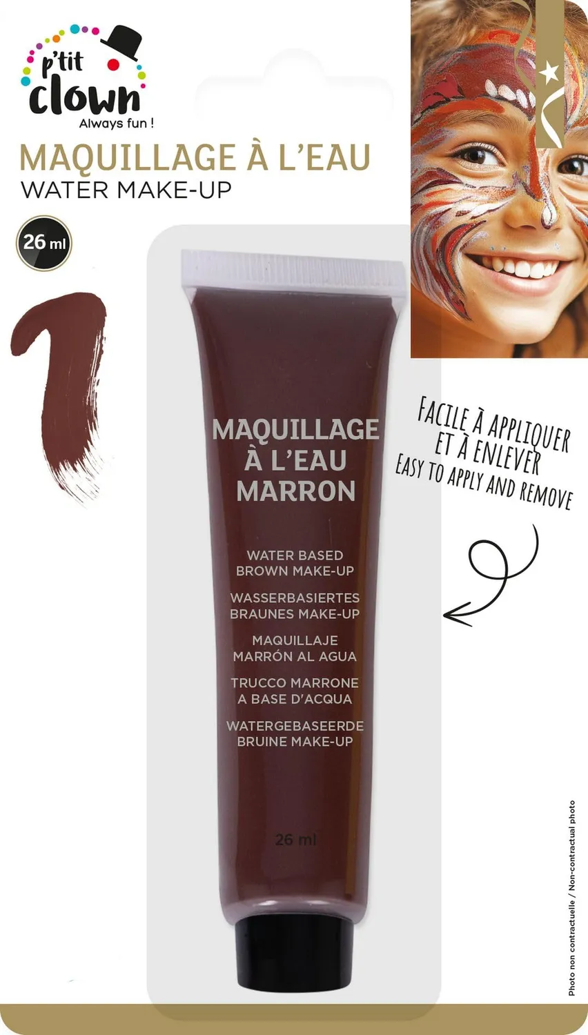 P'tit Clown ombretto marrone trucco viso adulto pennello