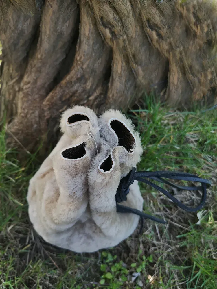La Bottega di Merlino Borsetta Pelliccia Vera Pelle Agnello 18 cm