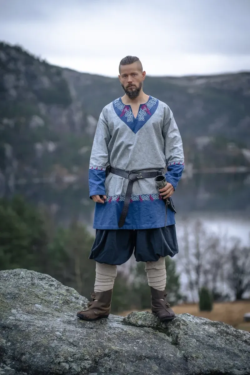 La Bottega di Merlino Tunica Freydis costume medievale grigio cotone