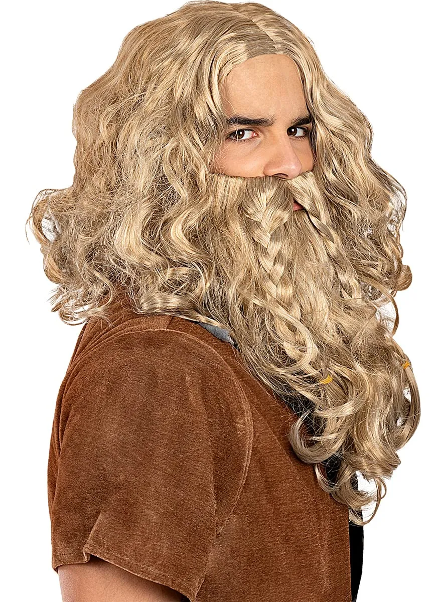 Funidelia Vichingo parrucca e barba marrone uomo PET