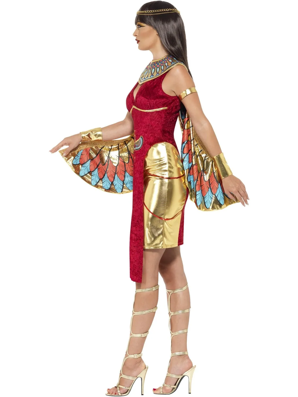 Smiffys Egyptian Goddess costume donna rosso con ali M
