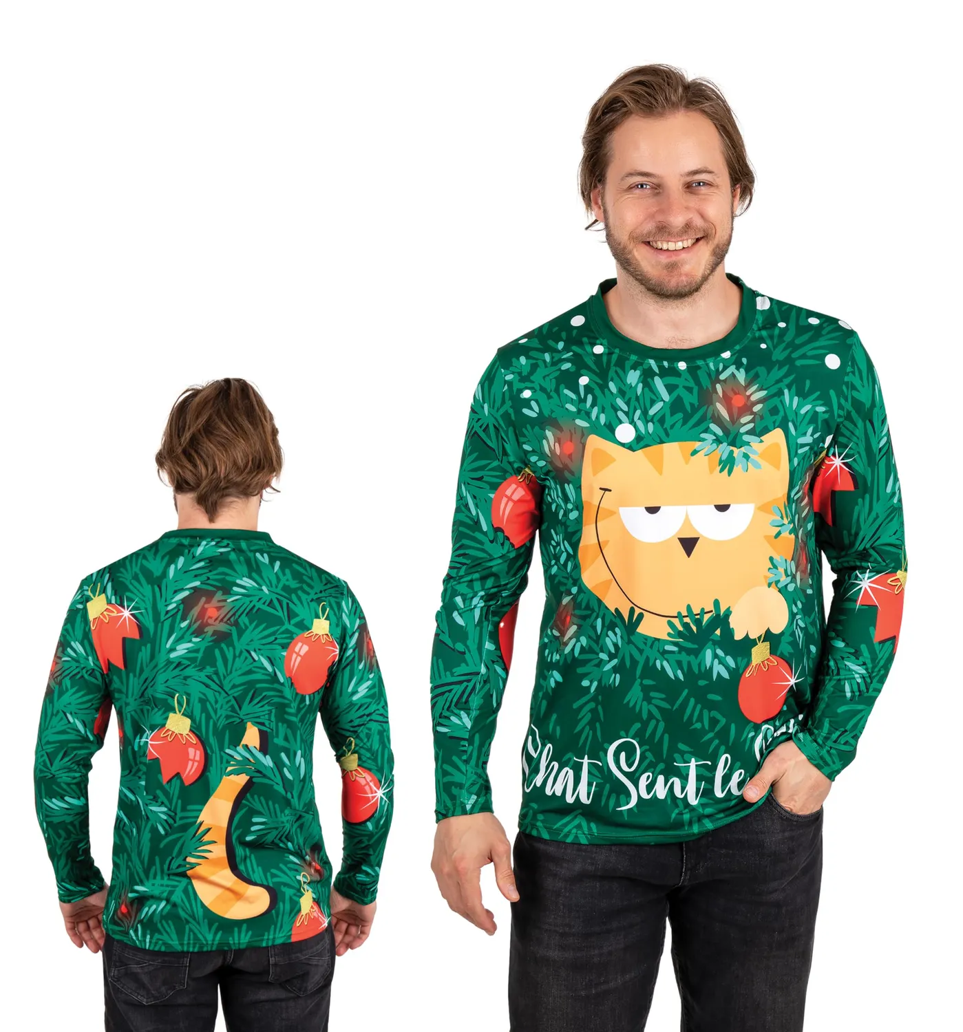 P'tit Clown maglietta Natale Super Babbo Natale verde L-XL