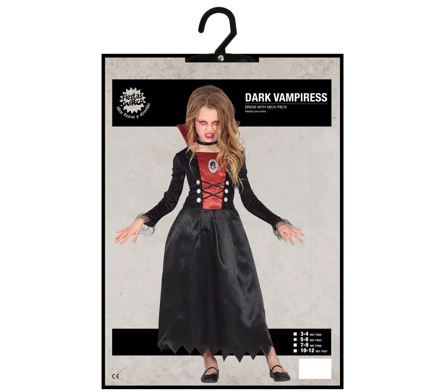 Guirca Vampiressa Draculessa costume bambina 7-9 anni nero