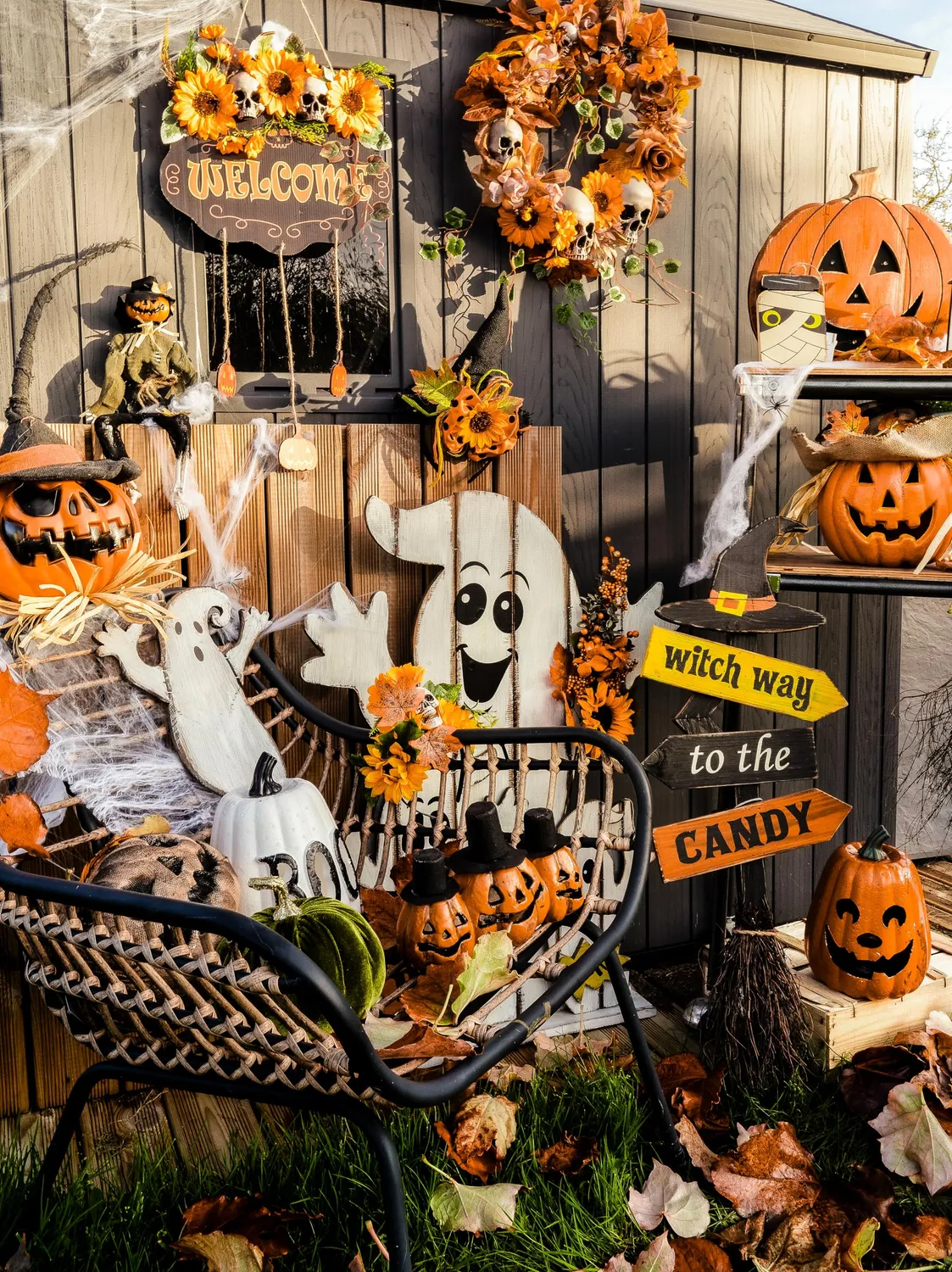 P'tit Clown re22967 zucca legno luminosa 32 cm Halloween