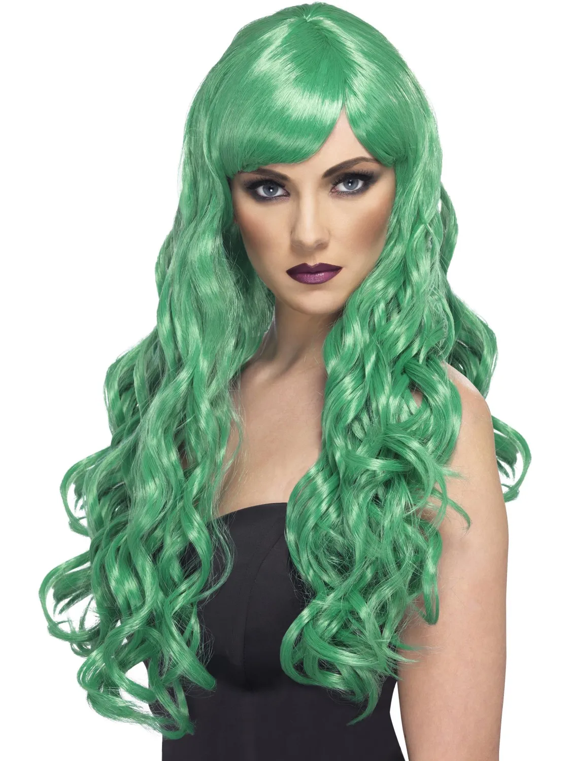 Smiffys Desire parrucca verde riccia lunga