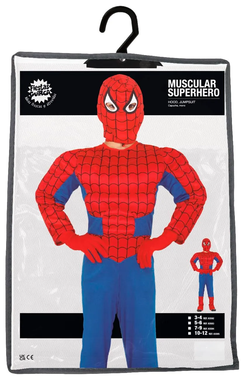 Fiestas Guirca Supereroe Muscoloso Costume Bambini 3-4 anni