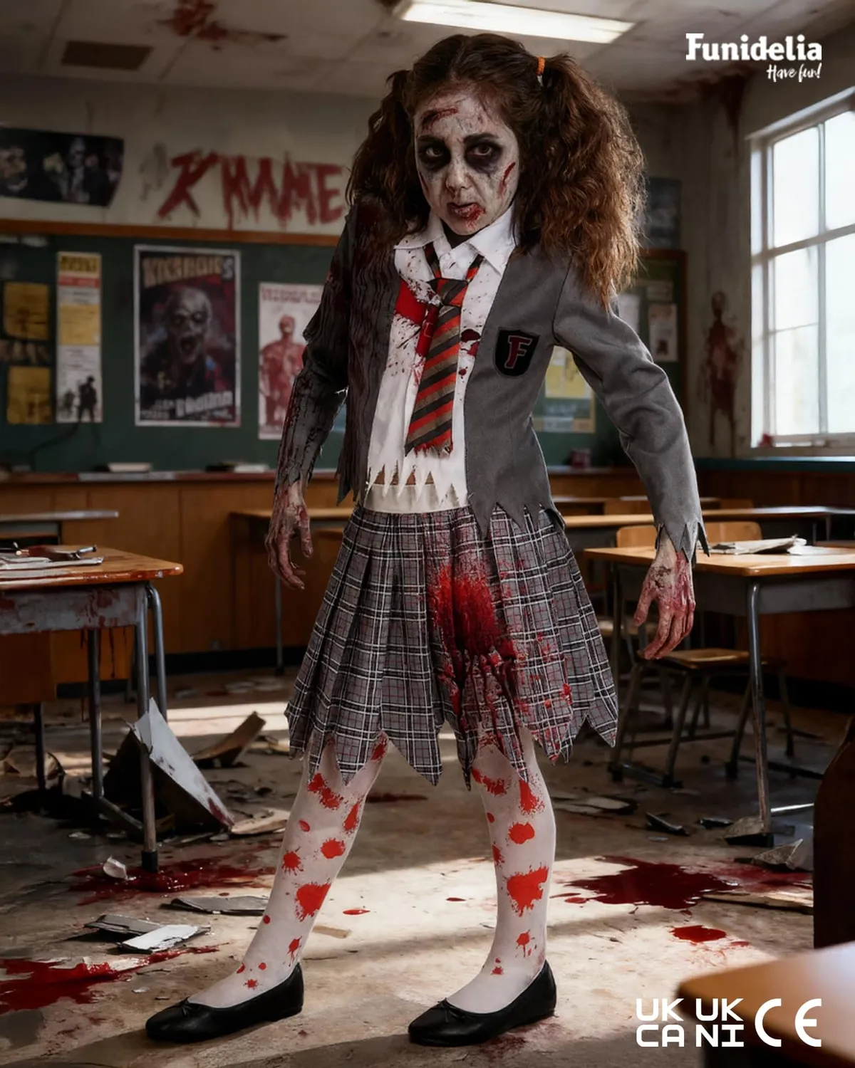 Funidelia Zombie costume studentessa bambina 10-12 anni