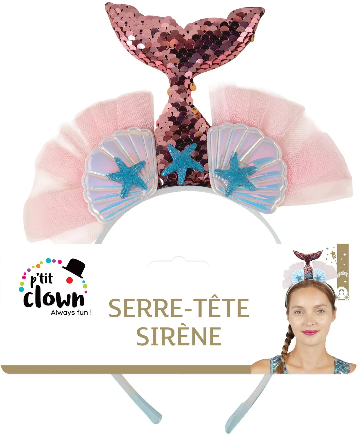 P'tit Clown RE15105 cerchietto sirena bambina