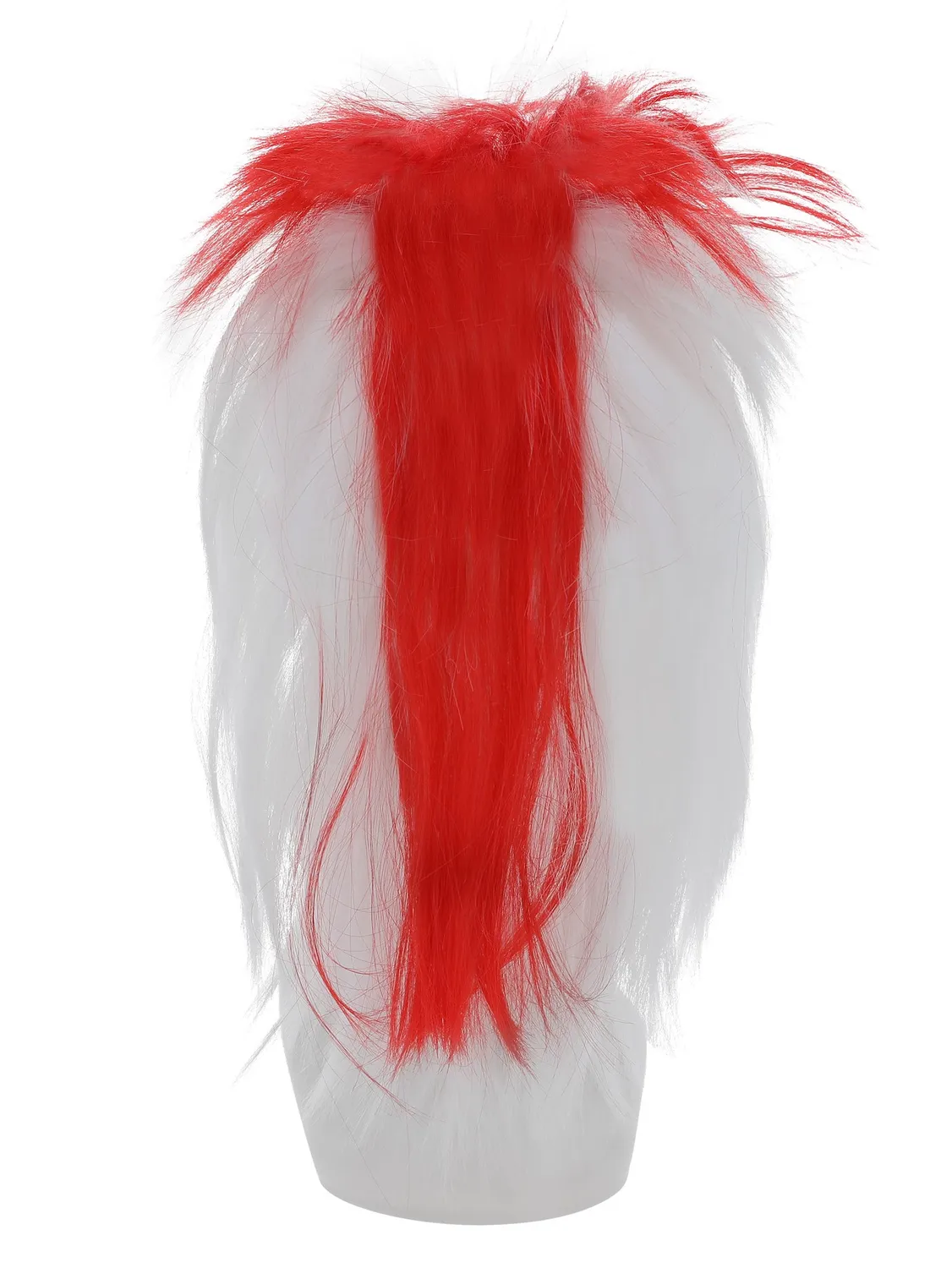Smiffys England Mullet Parrucca Tifoso Bianco Rossa Adulto