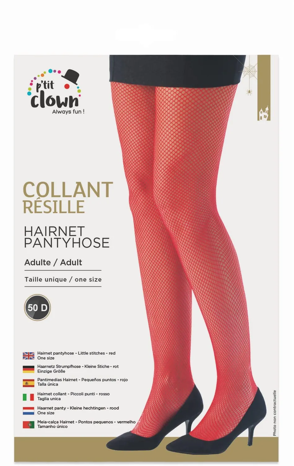 P'tit Clown 67802 collant a rete piccola rossi