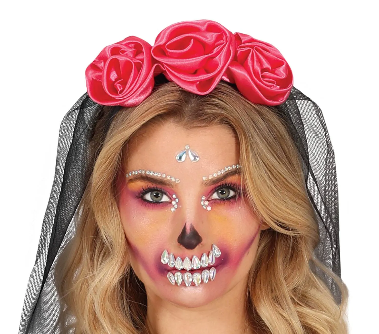 Fiestas Guirca Costume Scheletro Rose Donna S Velo
