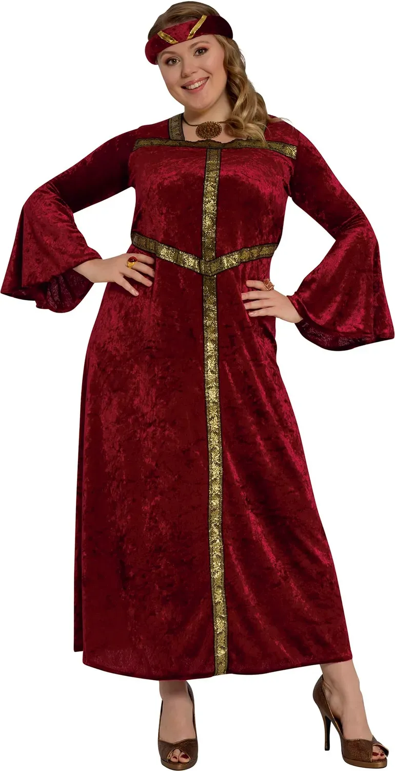 Guirca Principessa Rinascimento Costume Donna L 42-44 Rosso