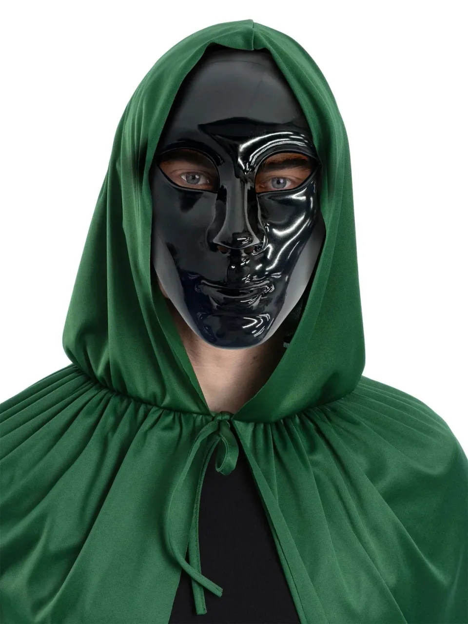 Smiffys Masquerade maschera nera volto intero Carnevale