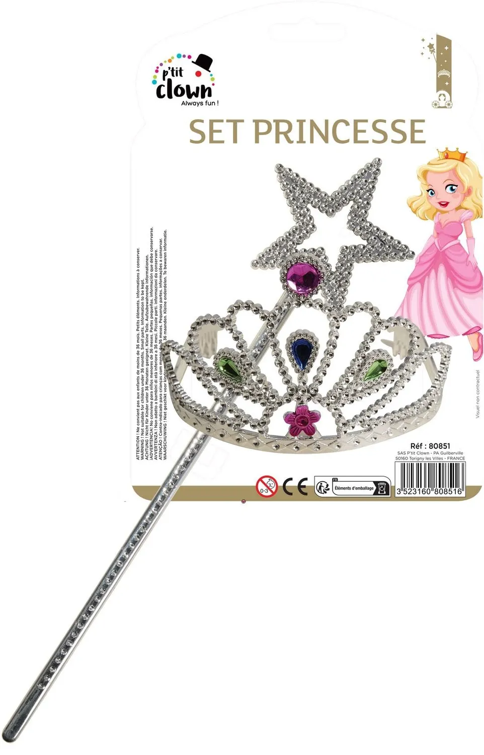 P'tit Clown 80851 set principessa cerchietto bacchetta