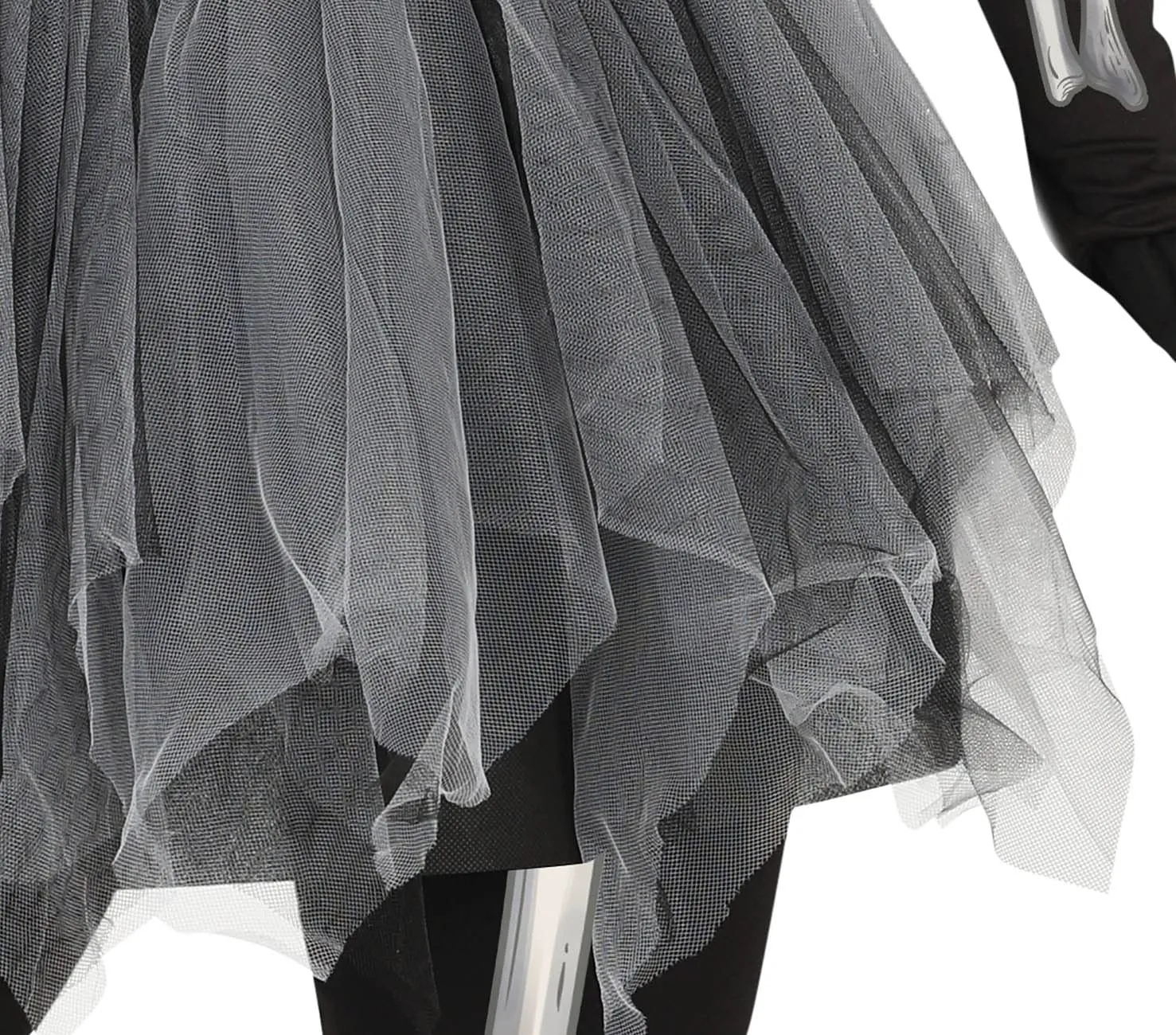 Guirca Scheletro Incappucciato costume donna S tulle nero