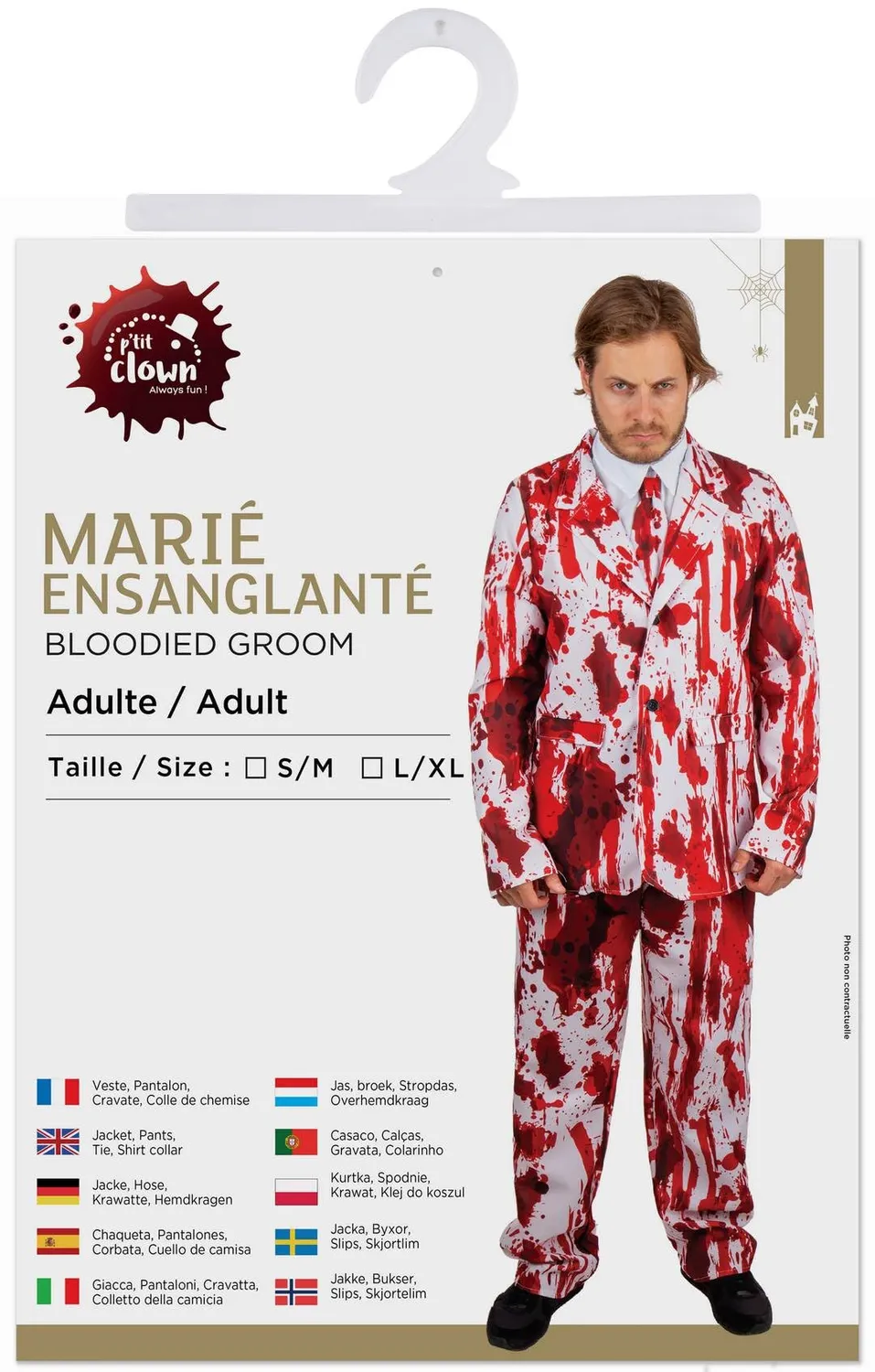 P'tit Clown Sposo Insanguinante costume adulto Halloween sanguinante