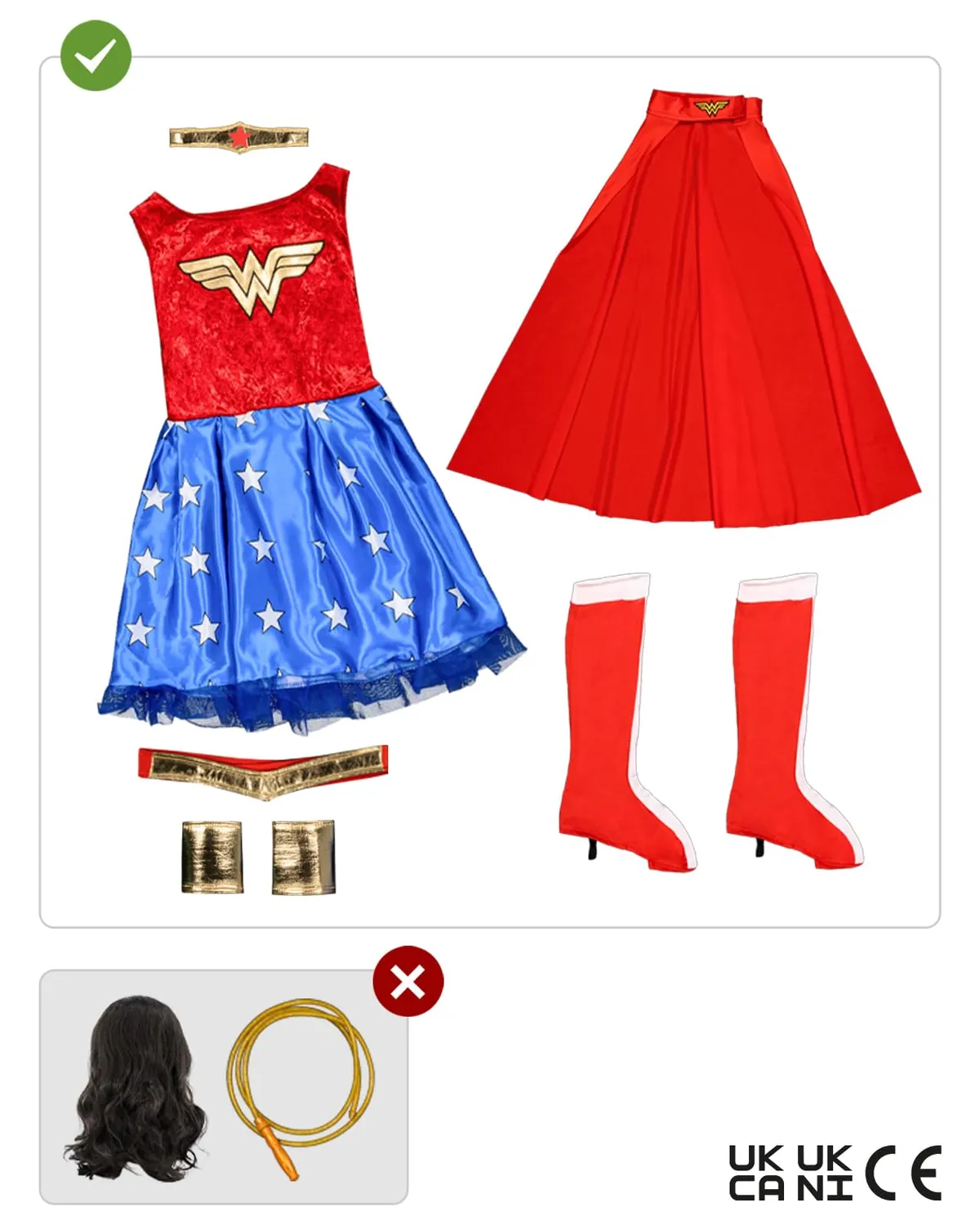 Funidelia costume Wonder Woman bambina 3-4 anni ufficiale