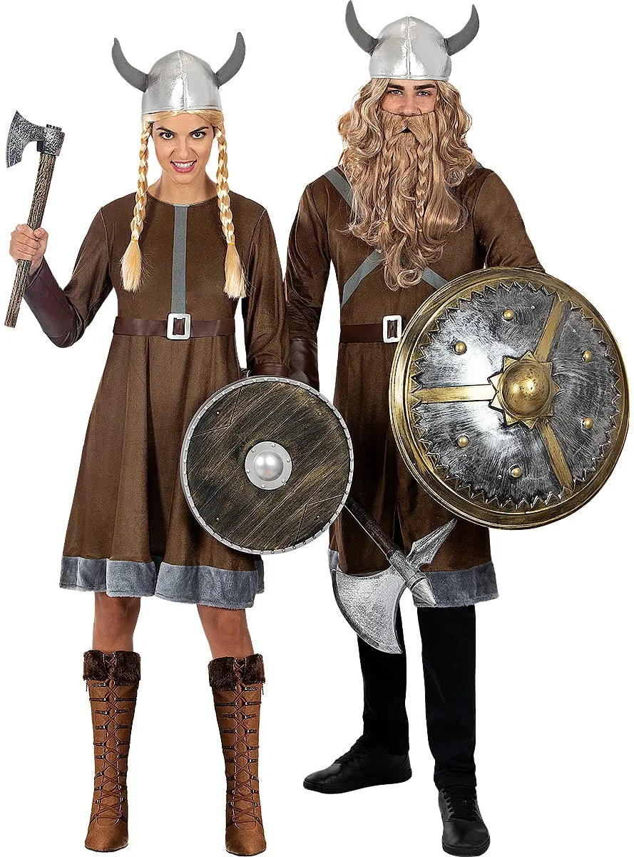 Funidelia Costume Vichinga donna marrone XS per Carnevale