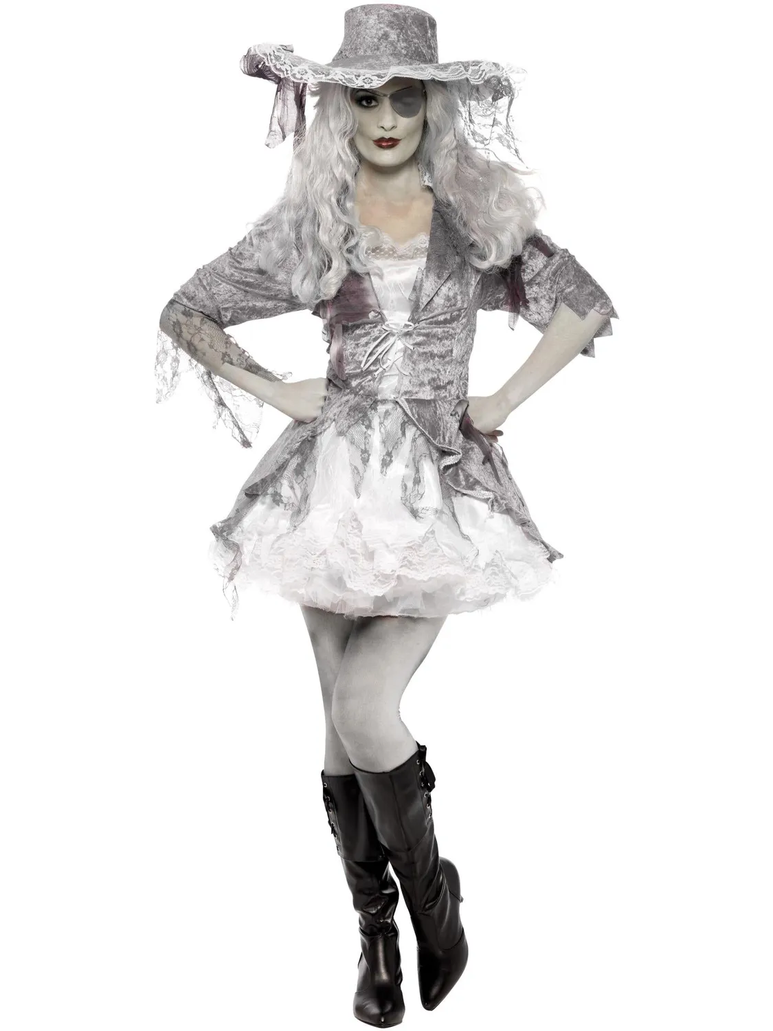 Smiffys Ghost Ship costume pirata fantasma donna con cappello